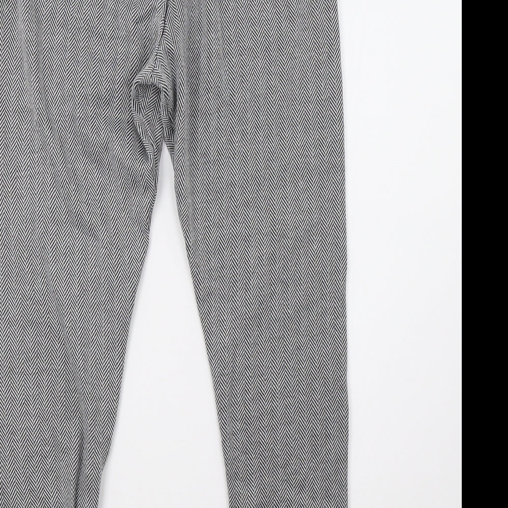 Primark Womens White Check  Trousers  Size 16 L28 in