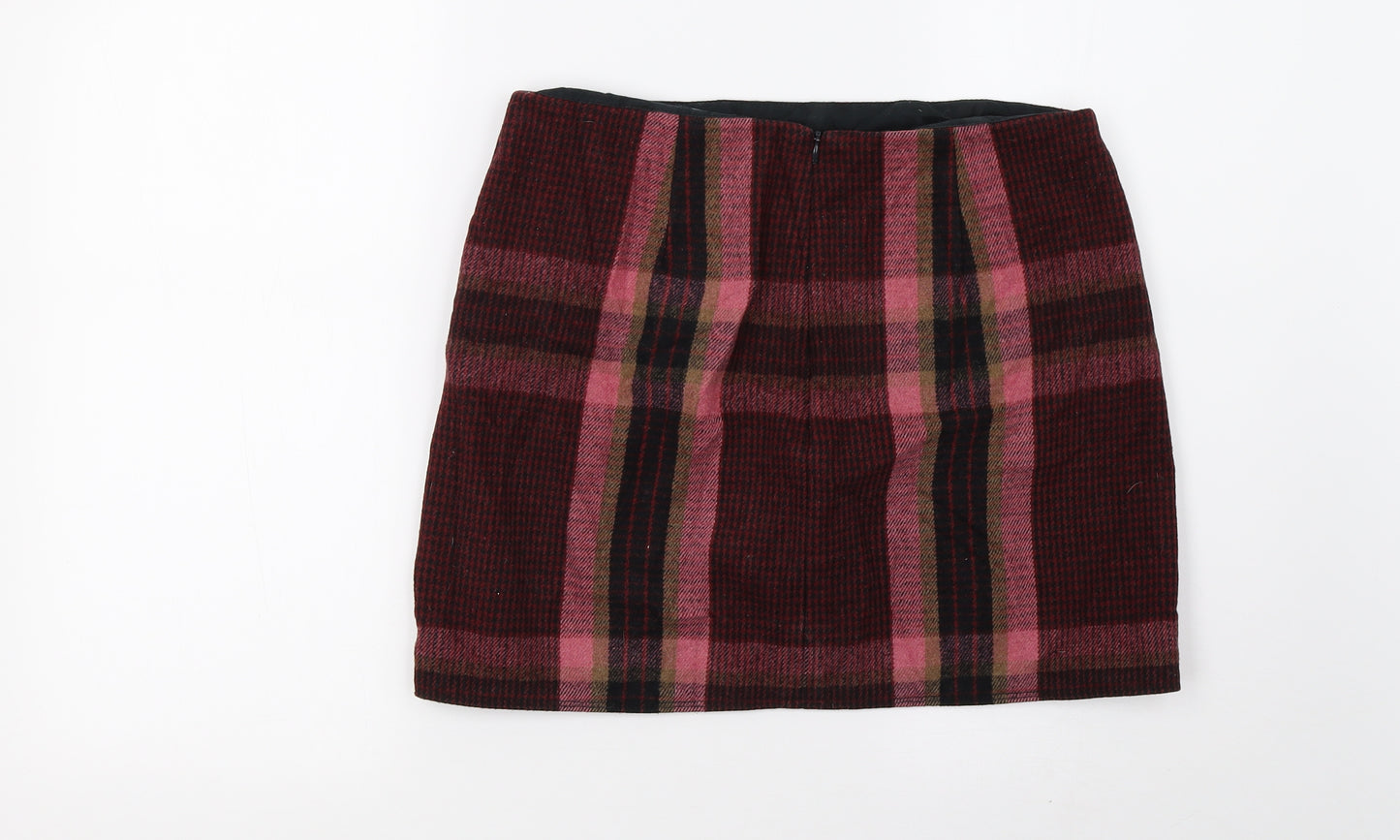 Gap Womens Pink Check  A-Line Skirt Size 8