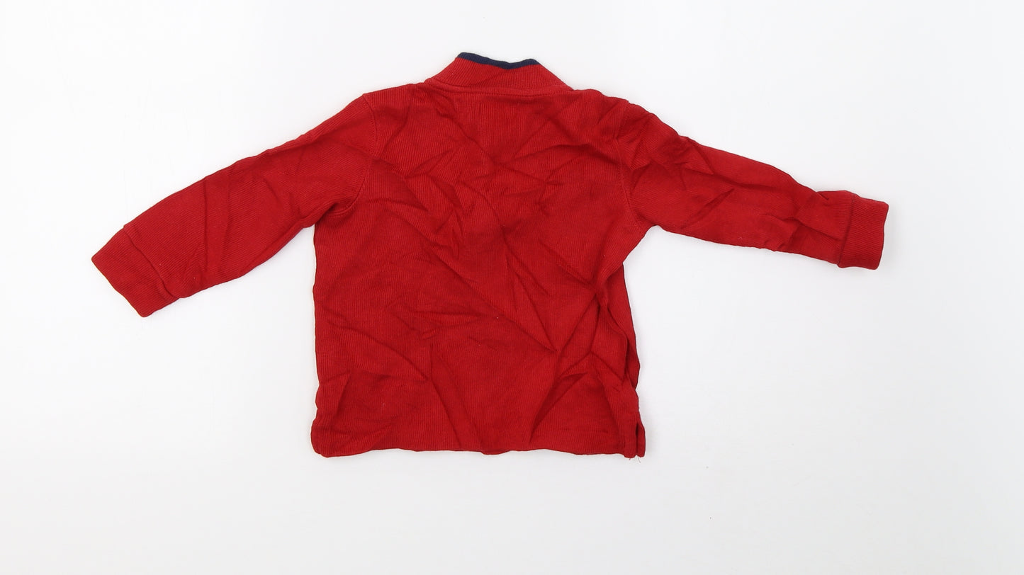 Ralph Lauren Boys Red  Knit Pullover Jumper Size 12-18 Months
