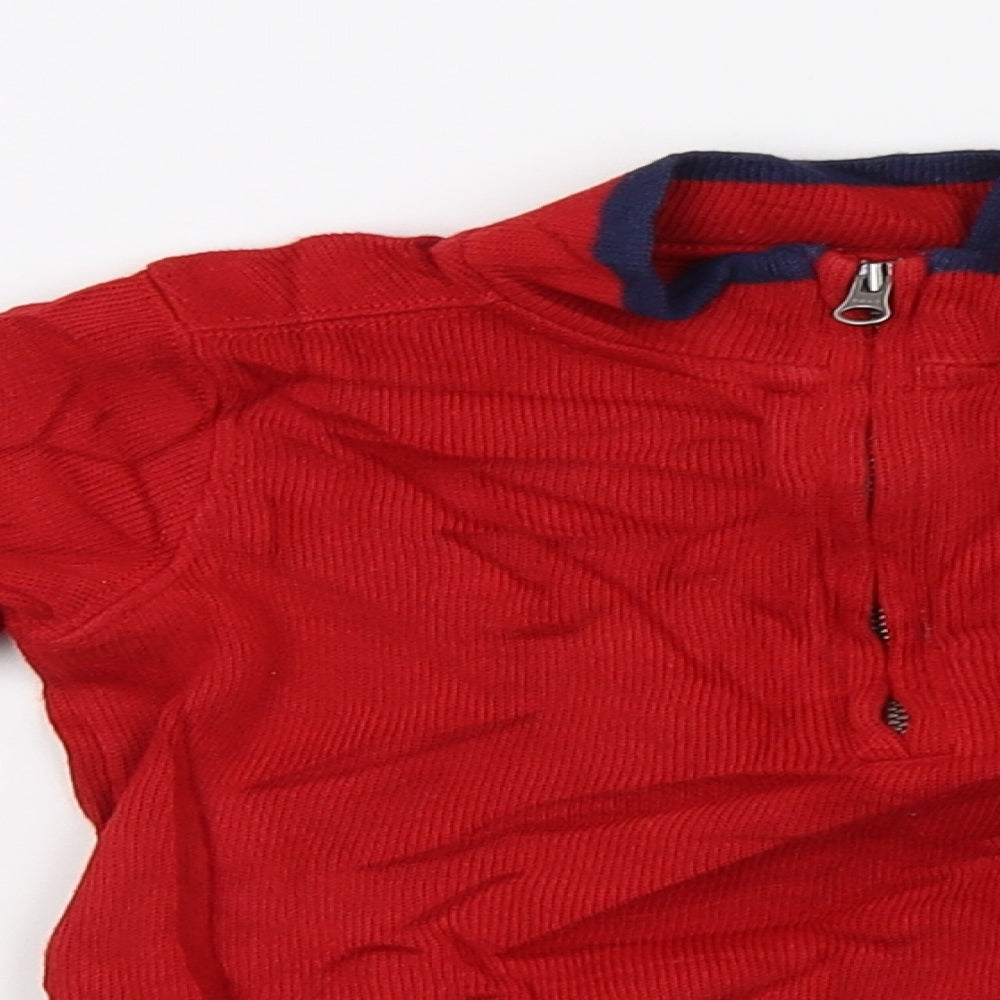 Ralph Lauren Boys Red  Knit Pullover Jumper Size 12-18 Months