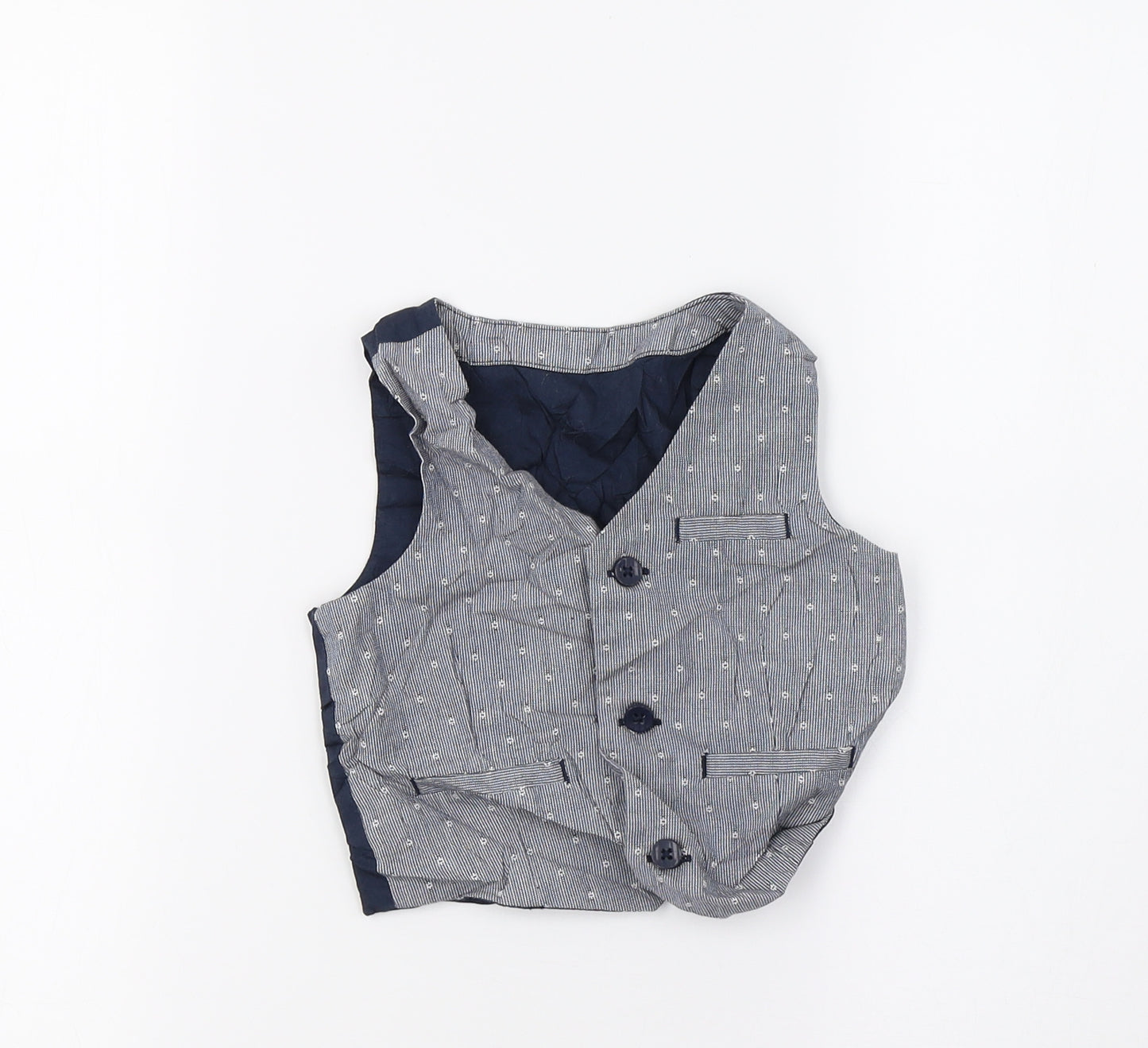 Primark Boys Blue   Tuxedo Suit Waistcoat Size 12-18 Months