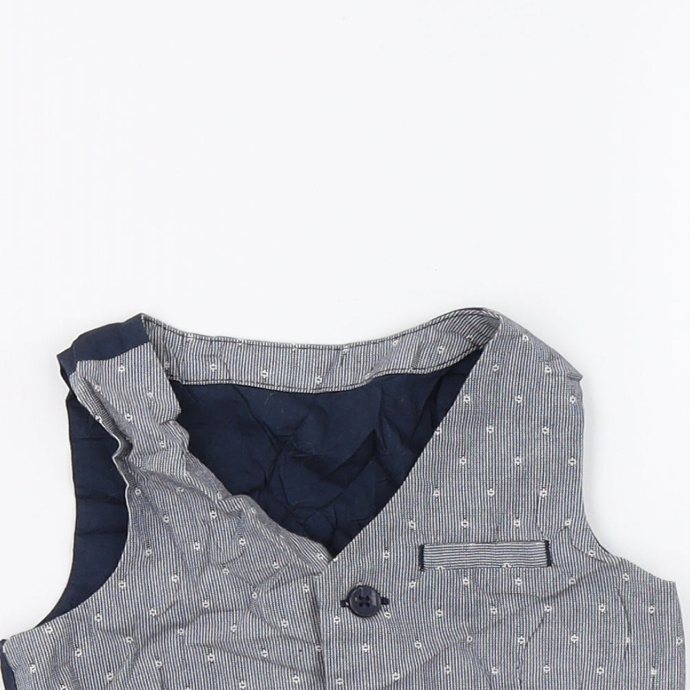 Primark Boys Blue   Tuxedo Suit Waistcoat Size 12-18 Months