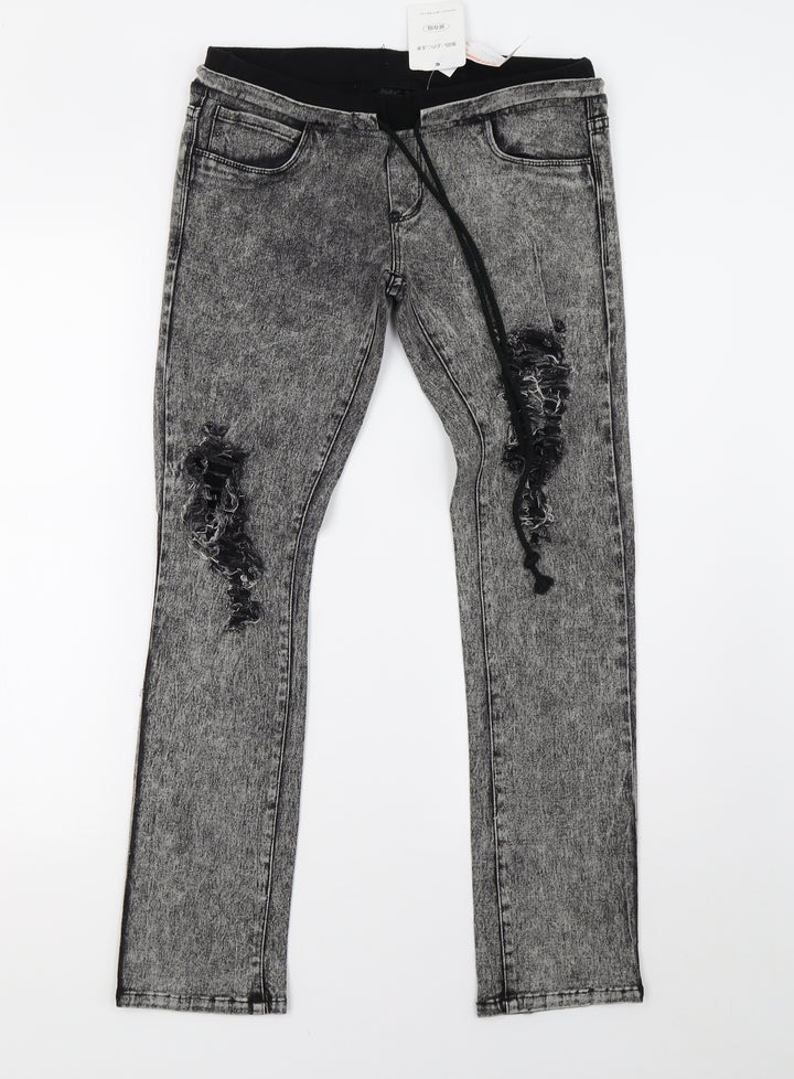 Preworn Womens Grey  Denim Skinny Jeans Size 10 L28 in