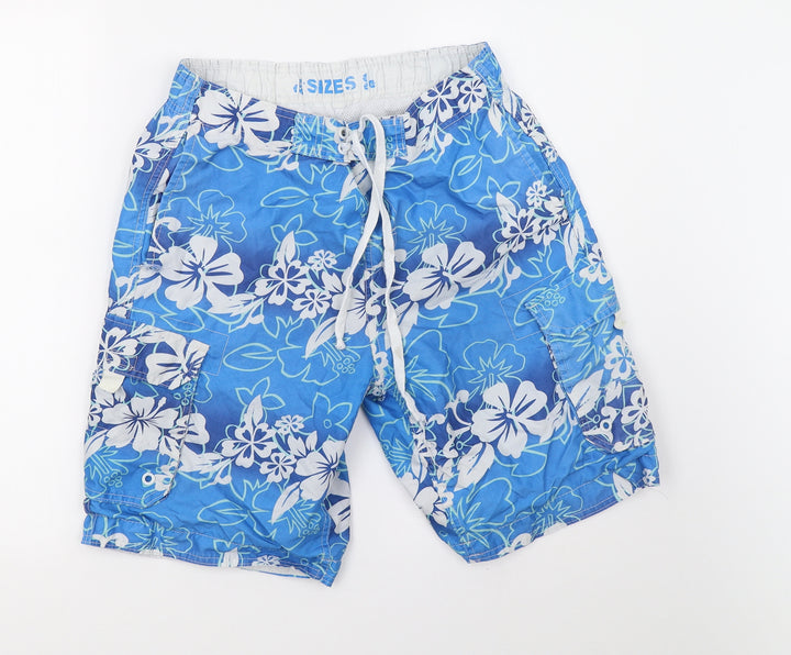 Cedar Wood State Mens Blue Geometric Sweat Shorts Size S