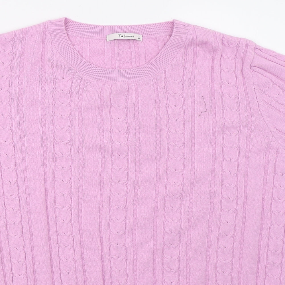 Sainsburys Womens Purple  Knit Basic T-Shirt Size 14