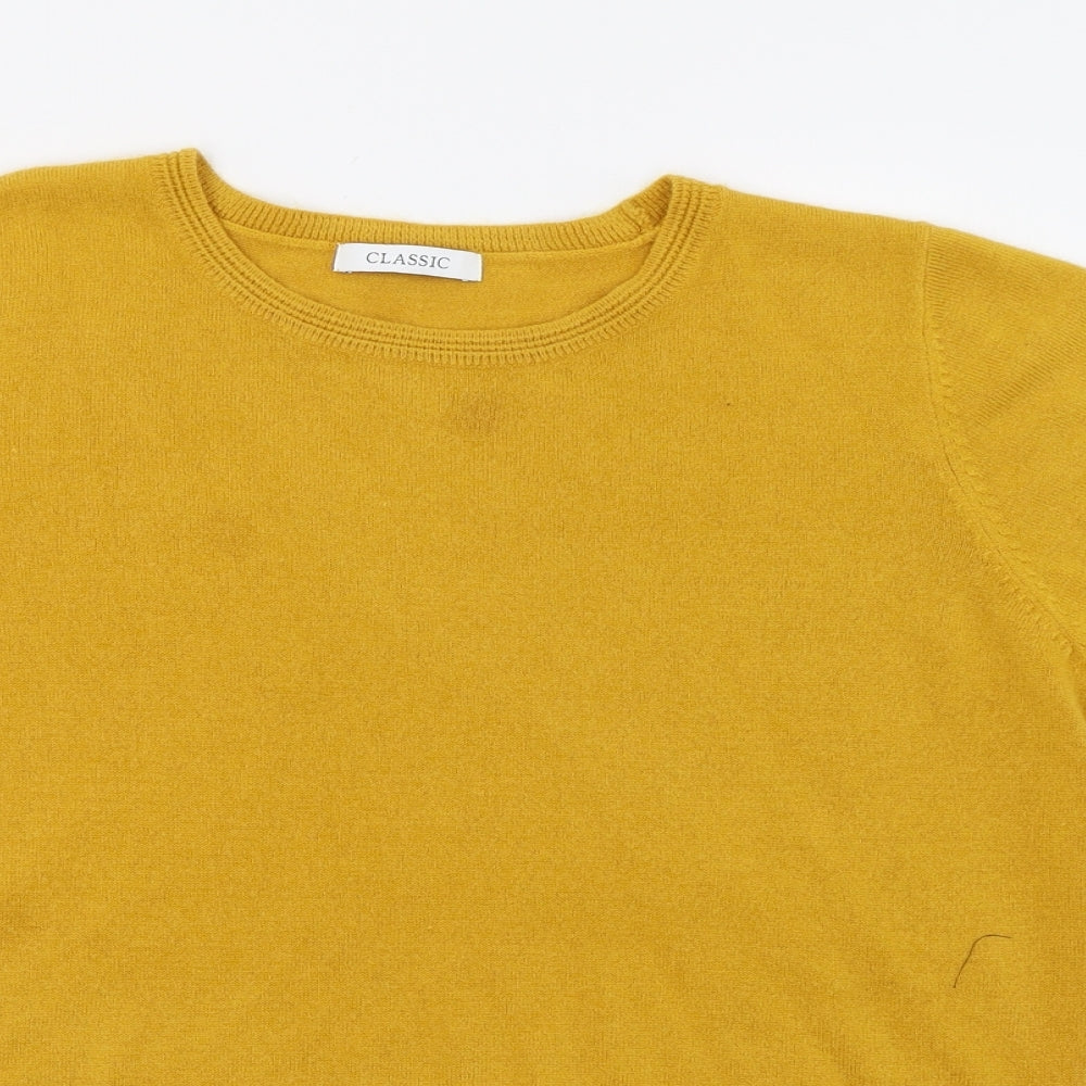 Marks and Spencer Womens Yellow  Knit Basic T-Shirt Size 14