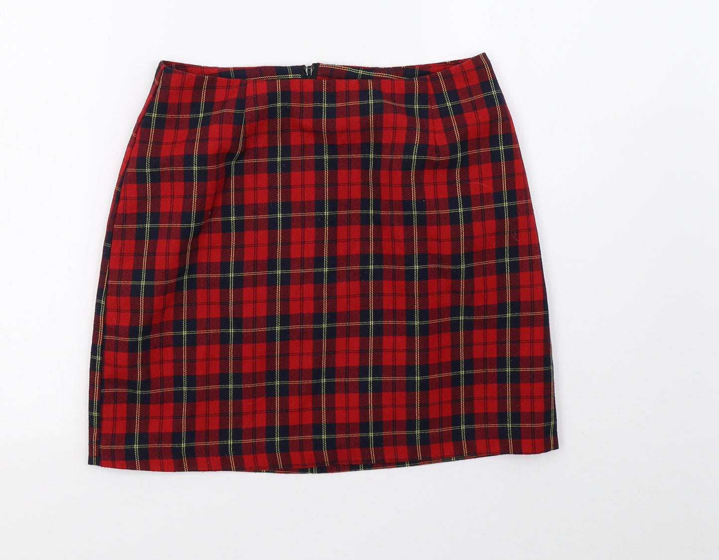newlook Womens Red Check  A-Line Skirt Size 8