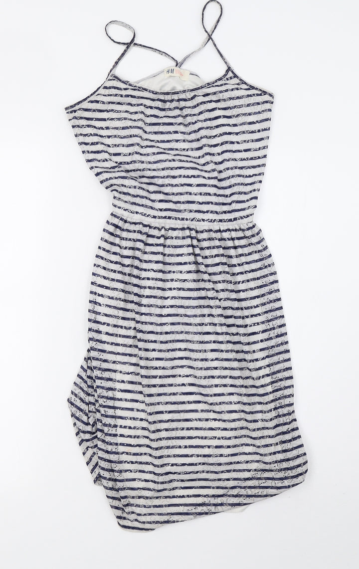 H&M Womens Grey Striped  A-Line  Size S