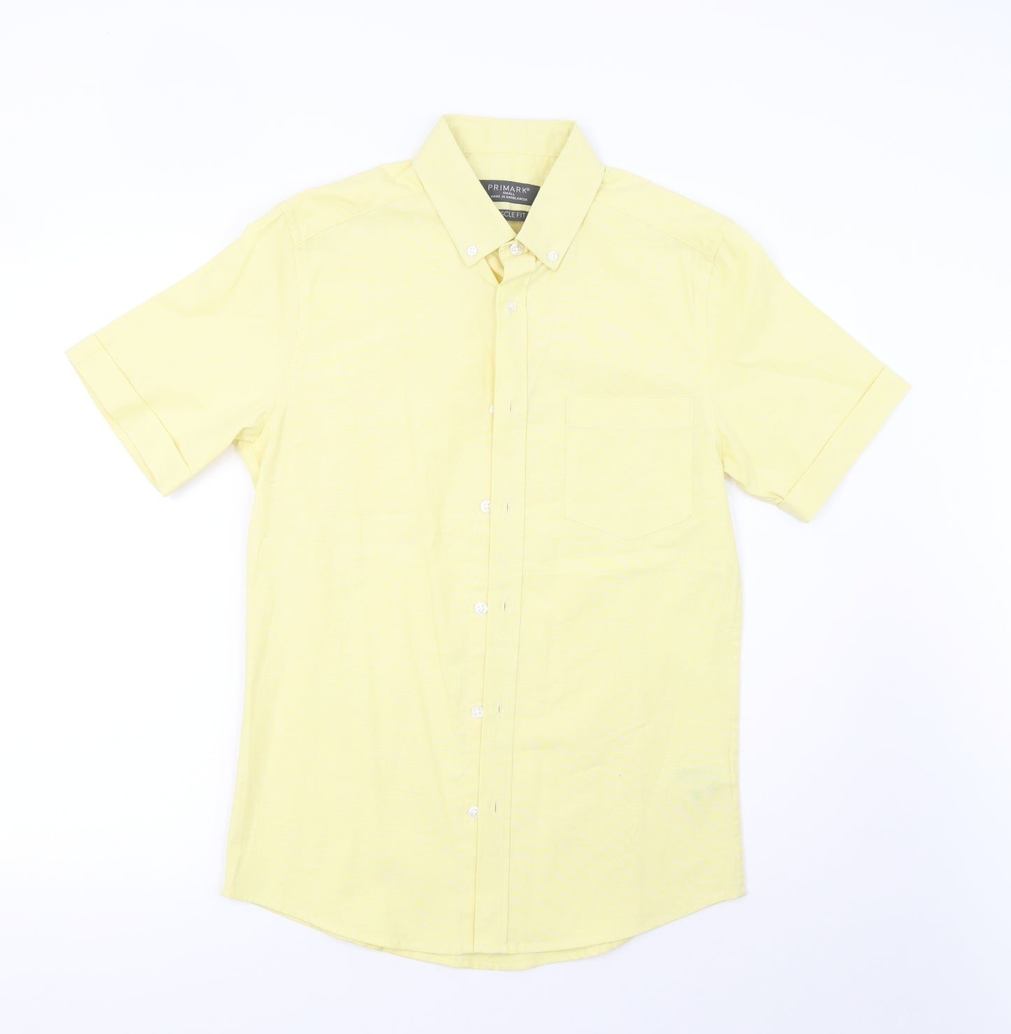 Primark Mens Yellow    Button-Up Size S
