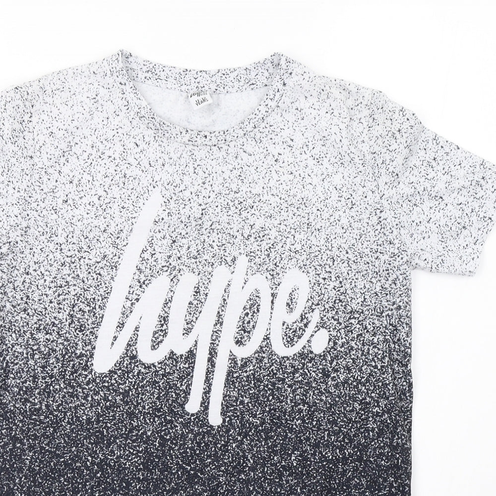 Hype Boys Black Polka Dot  Basic T-Shirt Size 11-12 Years