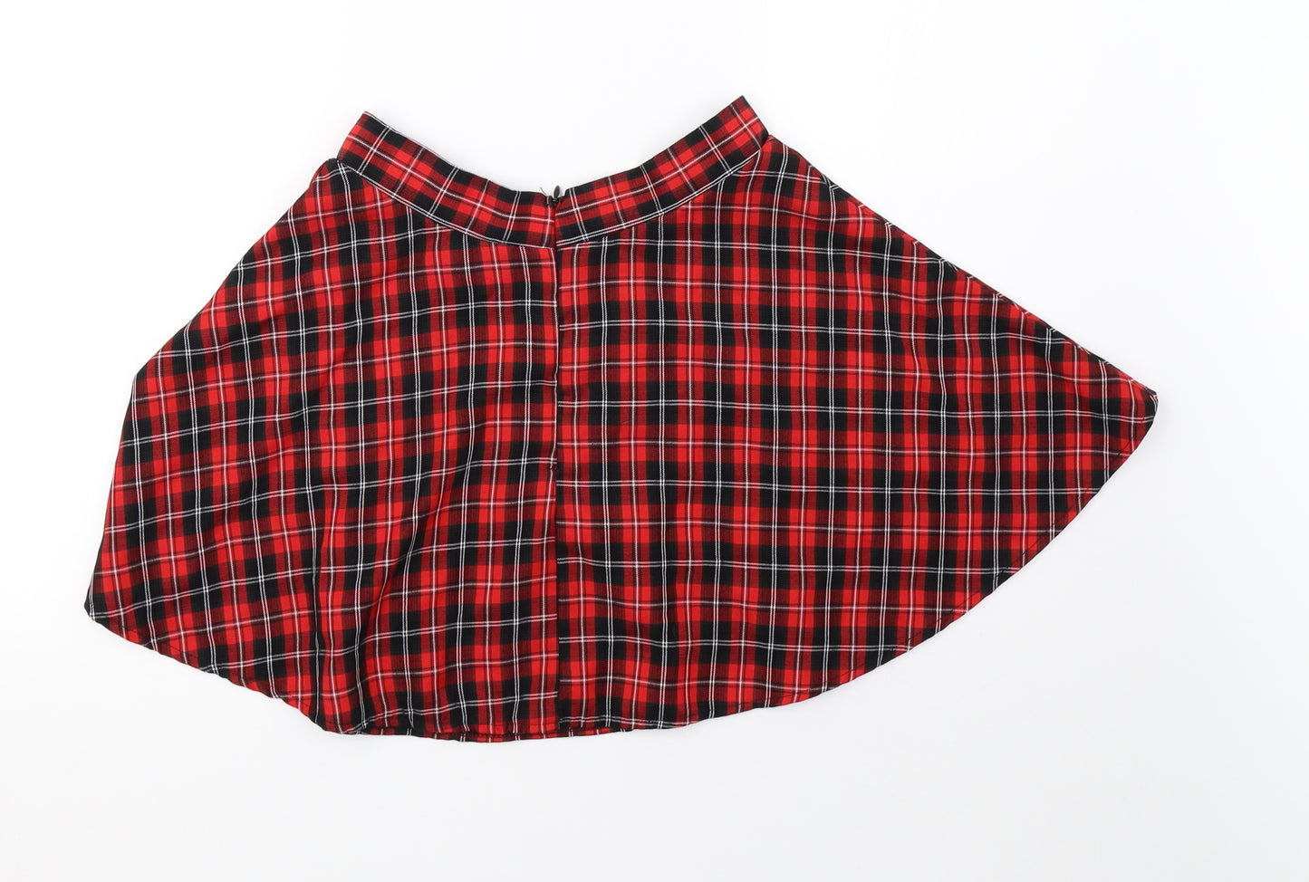 SheIn Womens Red Check  A-Line Skirt Size M