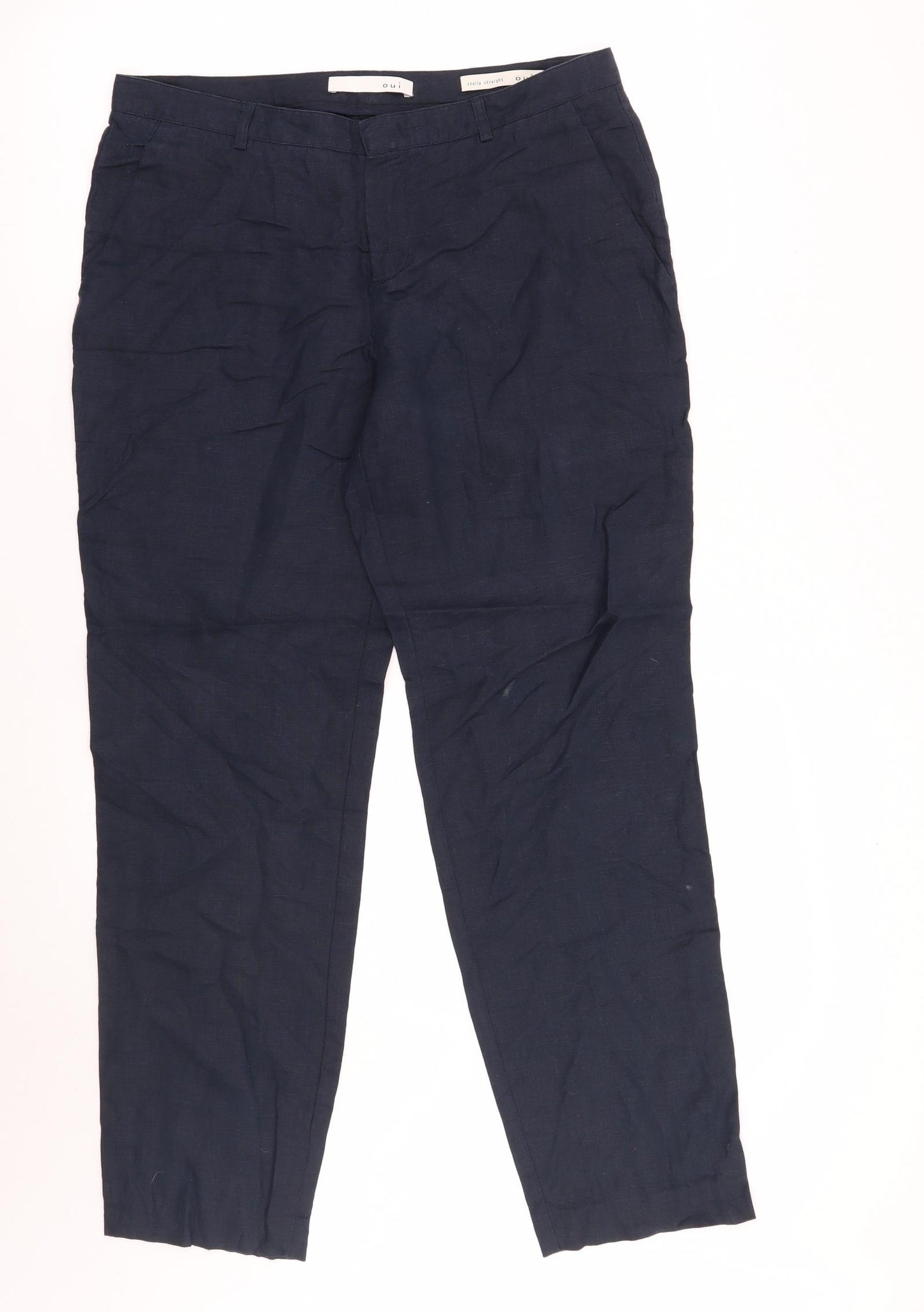 Oui Womens Blue   Trousers  Size 12 L28 in