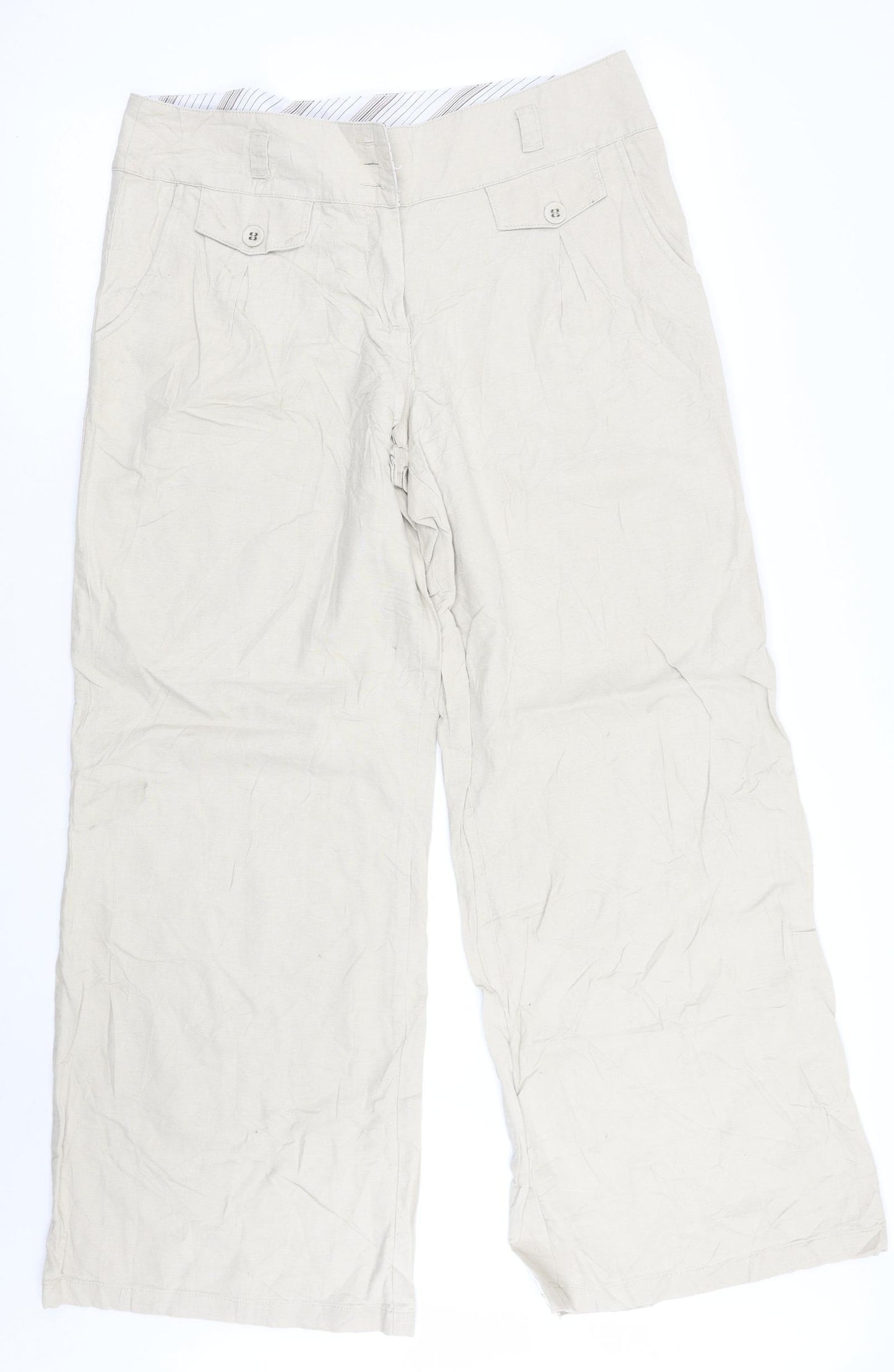NEXT Womens Beige   Trousers  Size 14 L28 in