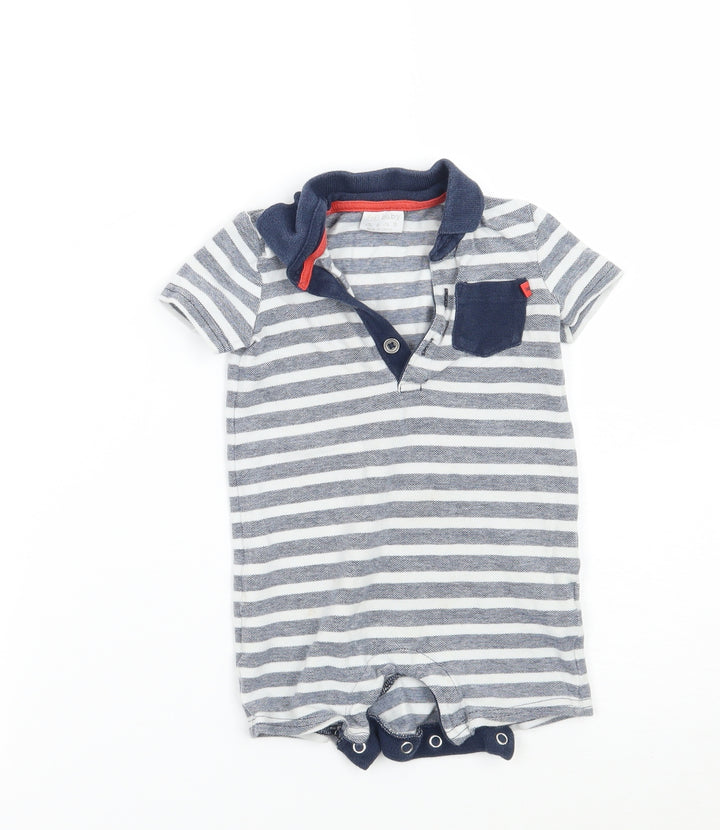 F&F Baby White Striped Babygrow One-Piece Size 6-9 Months