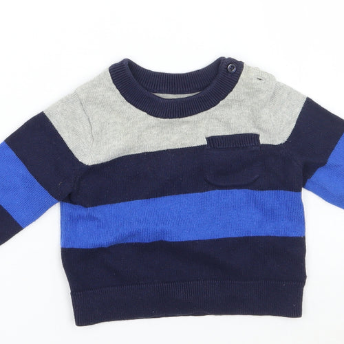 Gap Boys Blue Striped  Pullover Jumper Size 3-6 Months