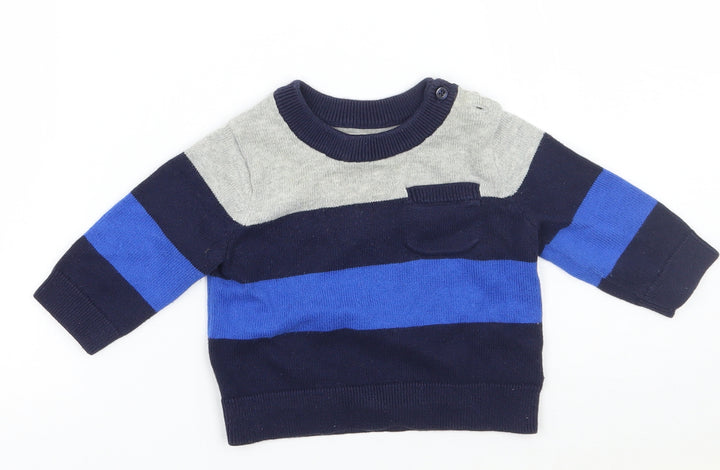 Gap Boys Blue Striped  Pullover Jumper Size 3-6 Months