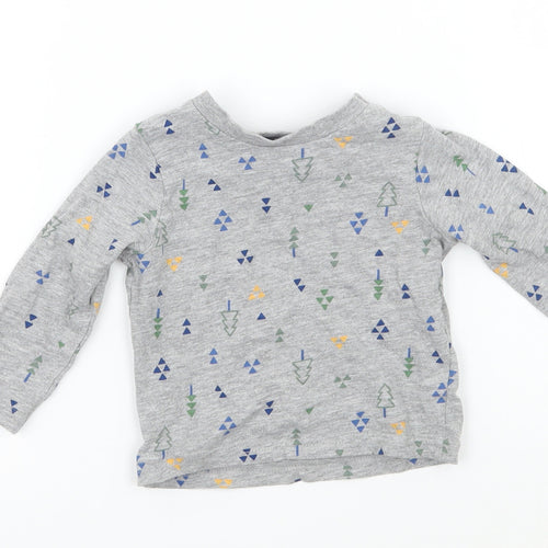 TU Boys Grey Geometric  Basic T-Shirt Size 3-6 Months