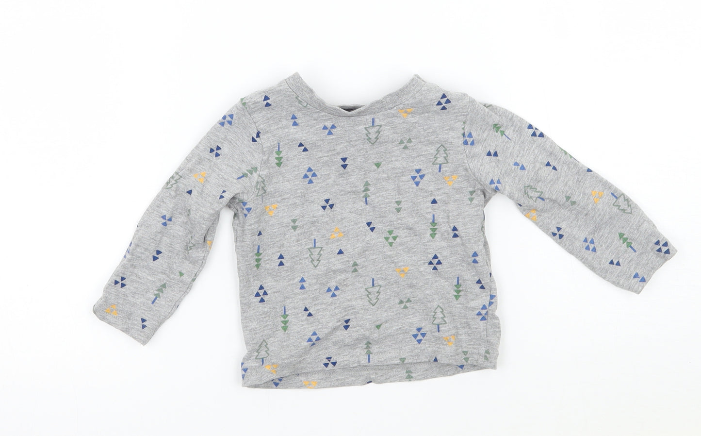 TU Boys Grey Geometric  Basic T-Shirt Size 3-6 Months