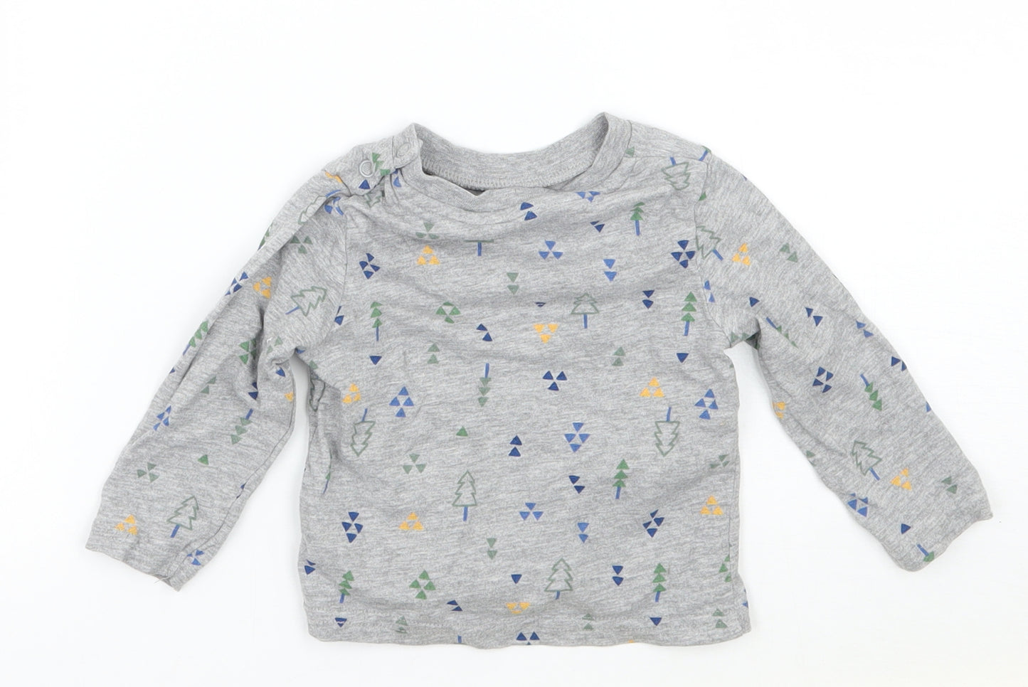 TU Boys Grey Geometric  Basic T-Shirt Size 3-6 Months