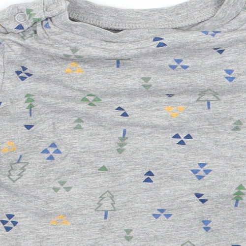 TU Boys Grey Geometric  Basic T-Shirt Size 3-6 Months