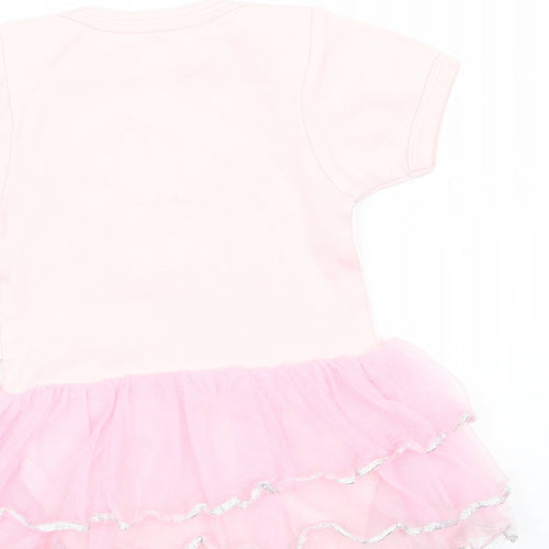Beauty And The Bib Girls Pink   Babygrow One-Piece Size 6-9 Months