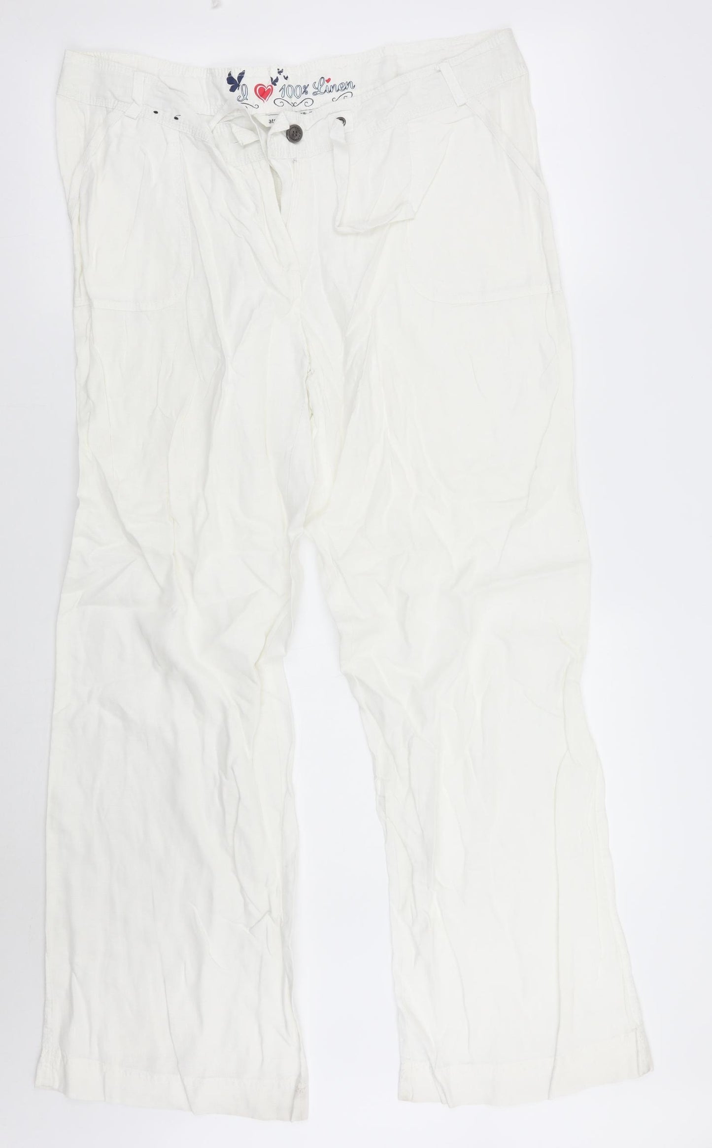 Primark Womens White   Trousers  Size 16 L30 in