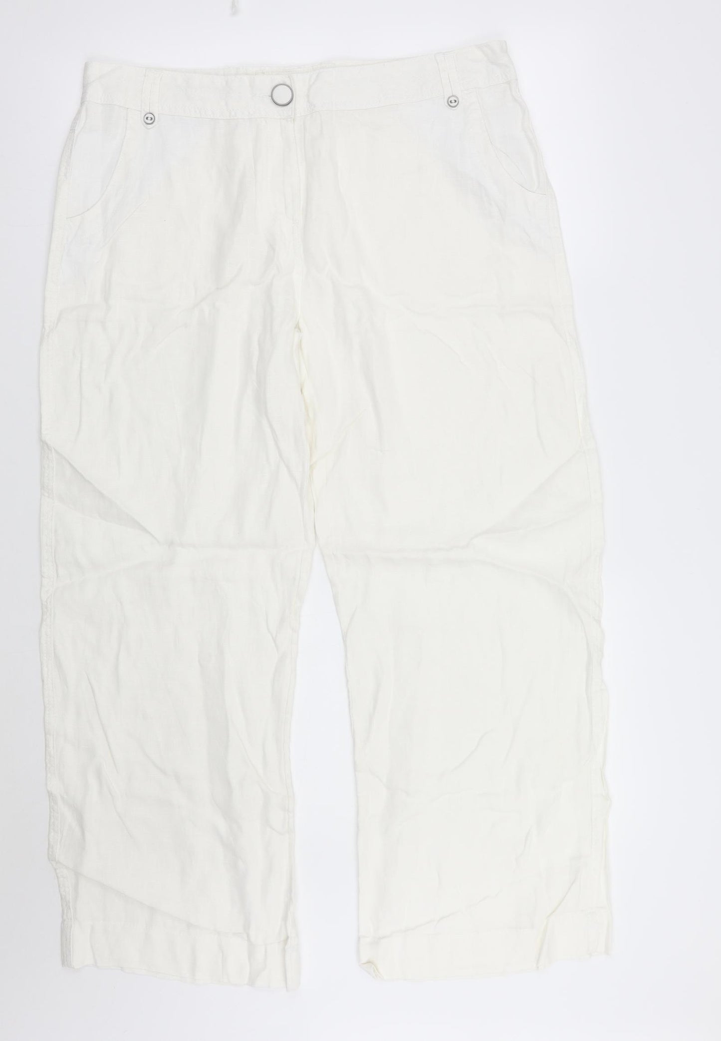 George Womens White   Trousers  Size 16 L29 in