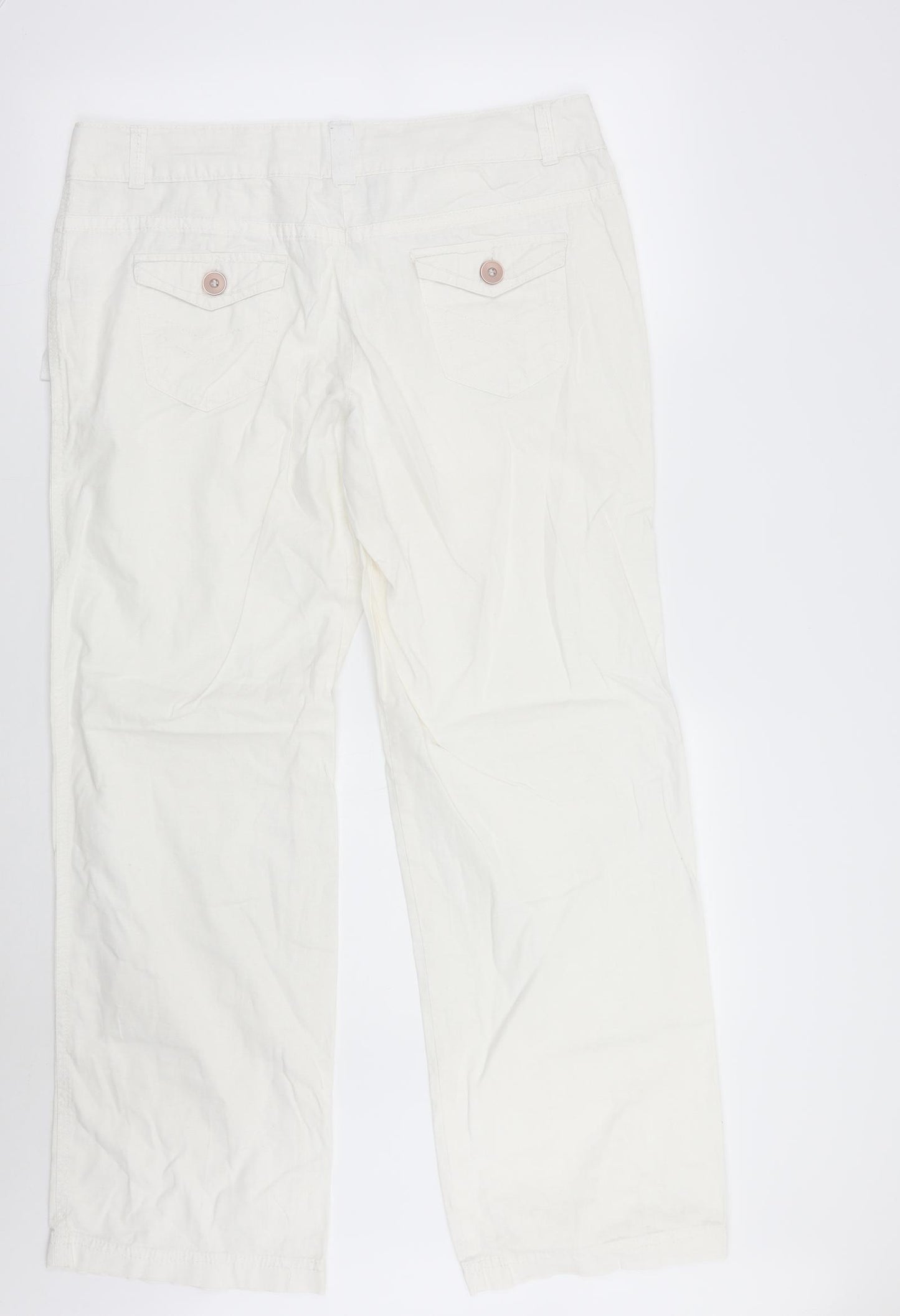 George Womens White   Trousers  Size 14 L28 in