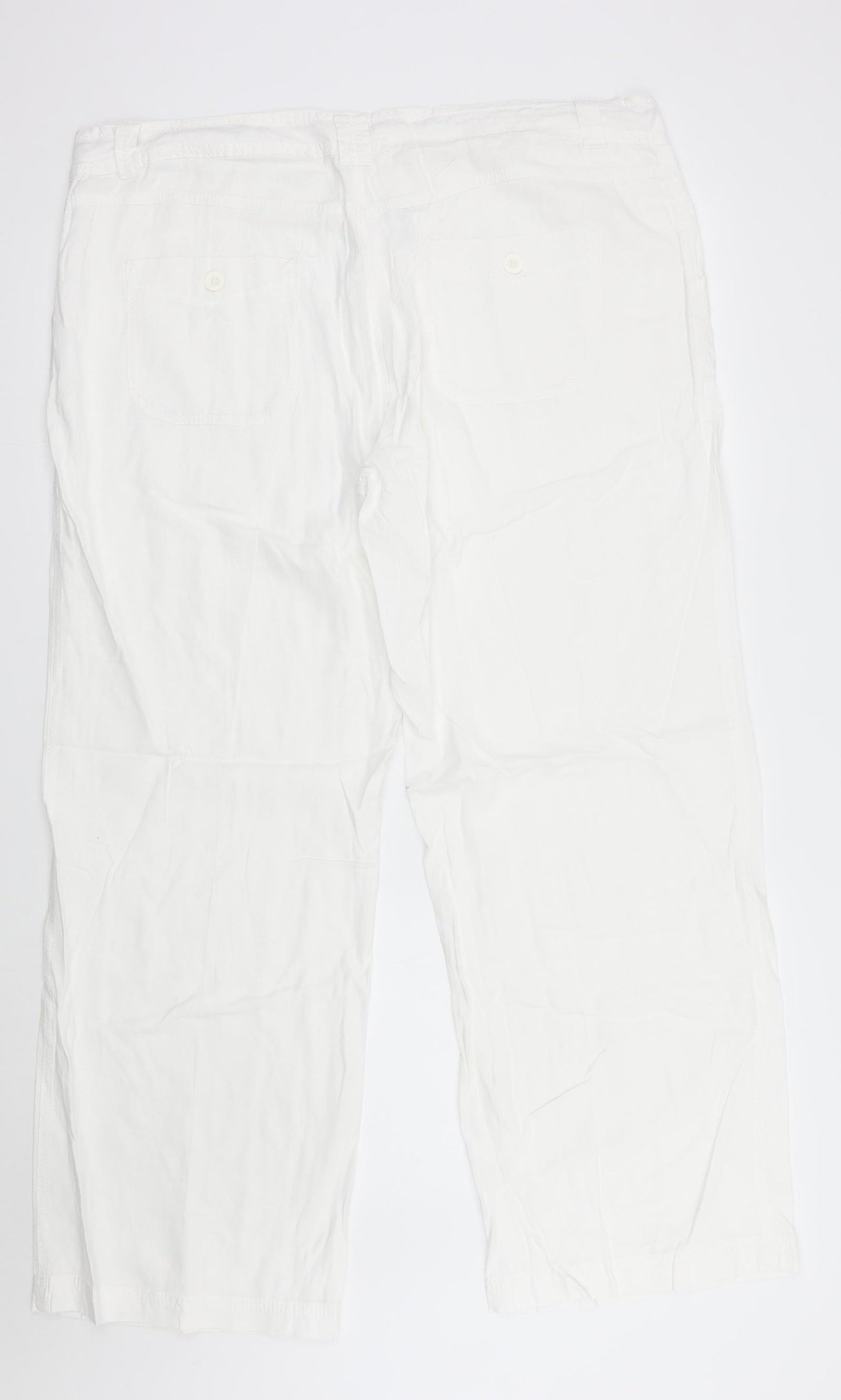 Marks and Spencer Womens White   Trousers  Size 18 L29 in