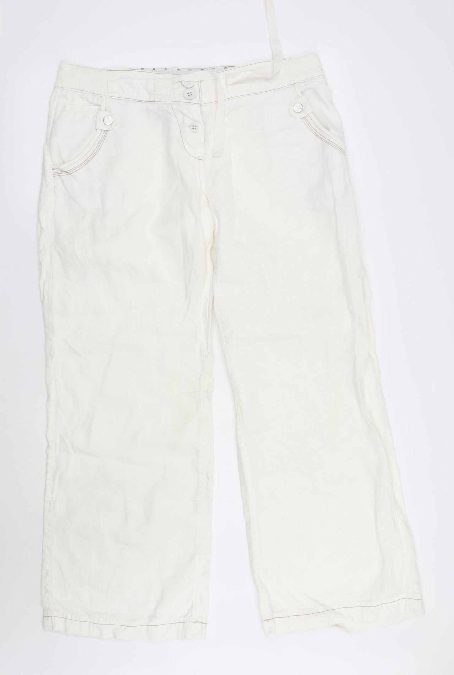 River Island Womens White   Trousers  Size 16 L28 in