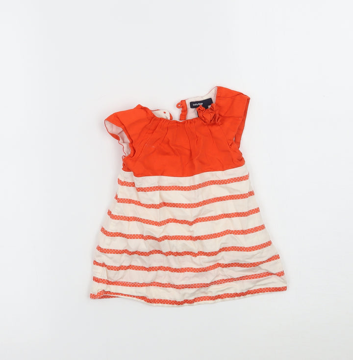 Gap Girls Orange Striped A-Line Size 3-6 Months