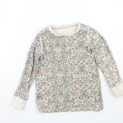 NEXT Girls Beige Floral  Basic T-Shirt Size 2-3 Years