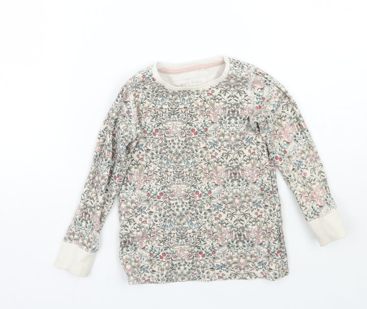 NEXT Girls Beige Floral Basic T-Shirt Size 2-3 Years