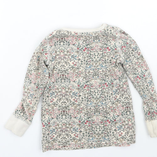 NEXT Girls Beige Floral  Basic T-Shirt Size 2-3 Years
