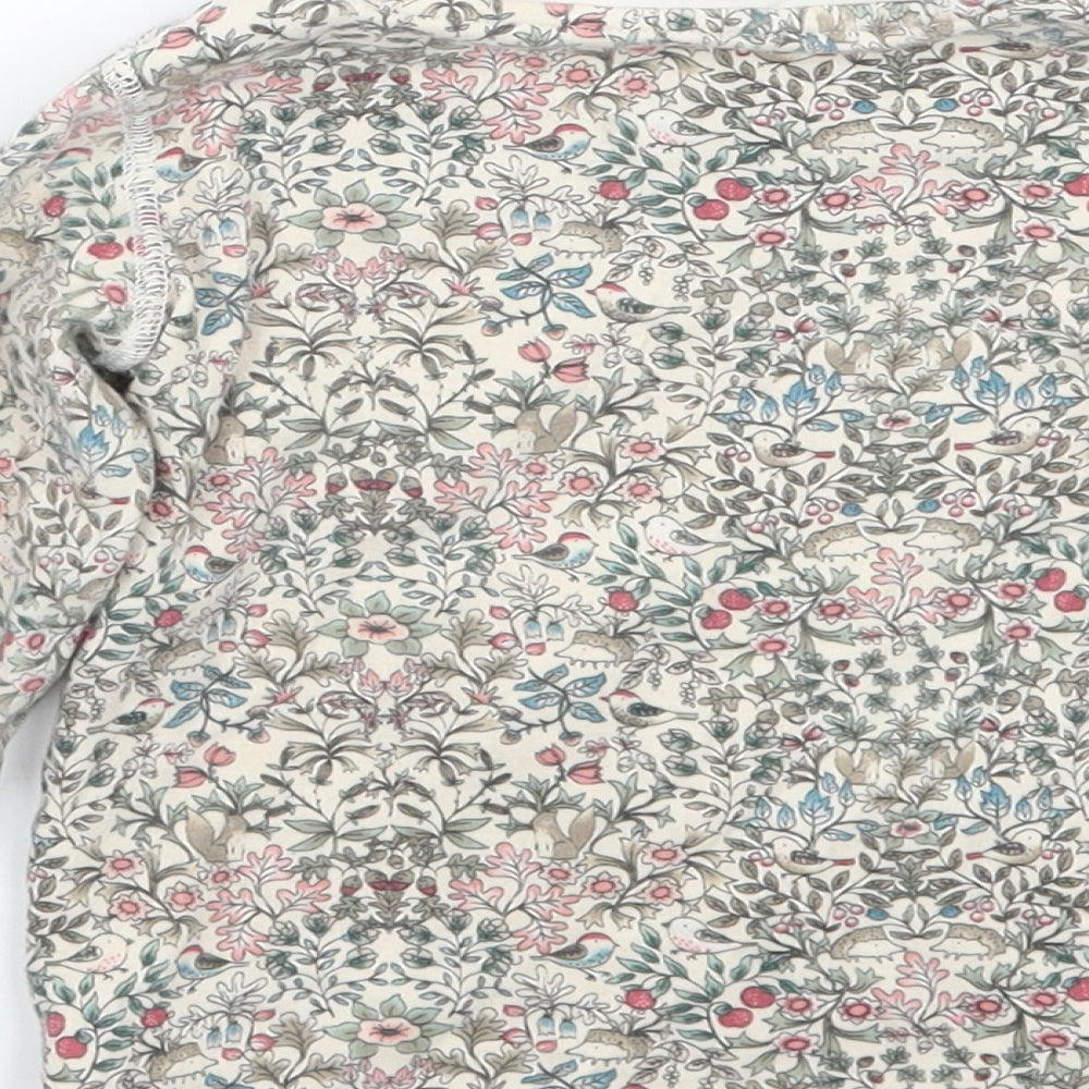 NEXT Girls Beige Floral  Basic T-Shirt Size 2-3 Years