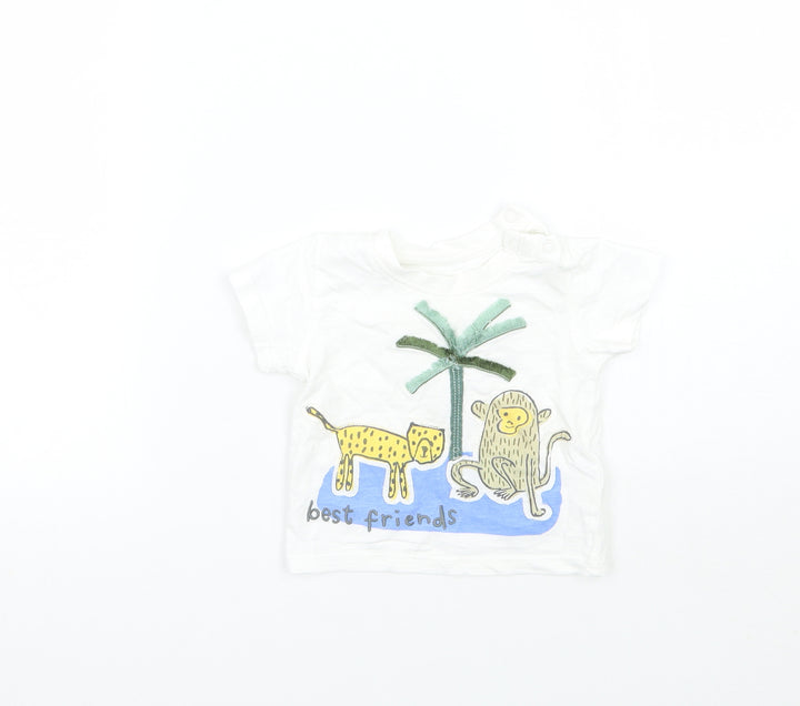 Marks and Spencer Boys White   Basic T-Shirt Size 0-3 Months