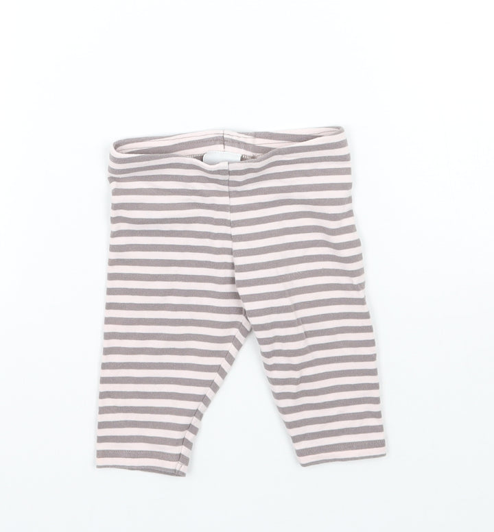 NEXT Baby Pink Striped Sweatpants Trousers Size 3-6 Months