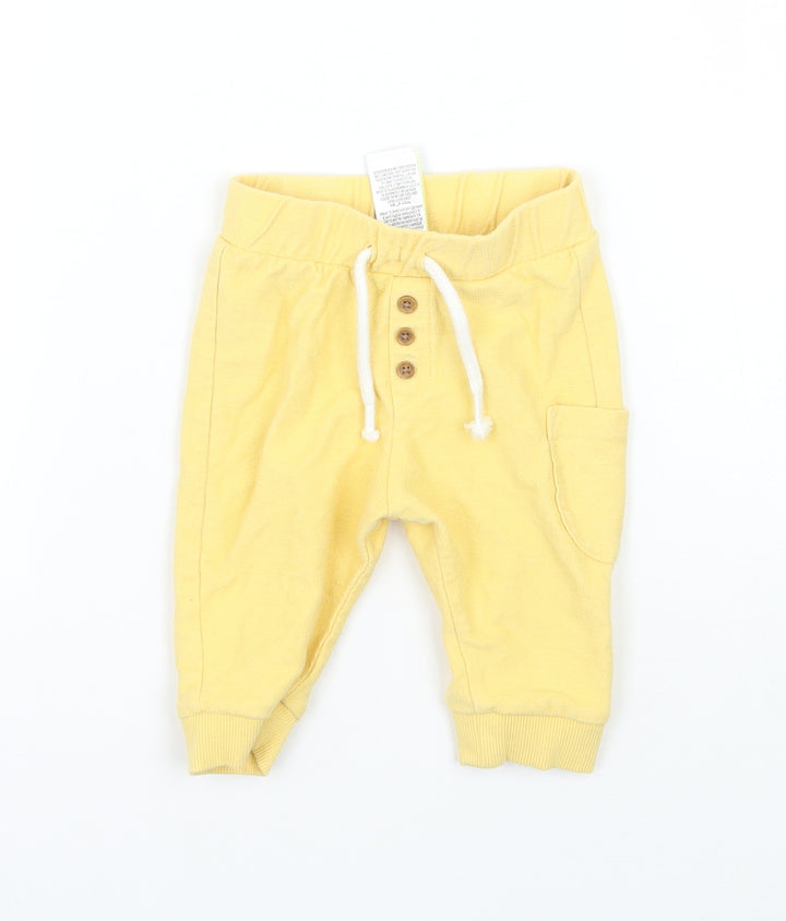 Marks and Spencer Girls Yellow   Sweatpants Trousers Size 3-6 Months