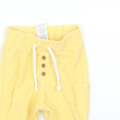 Marks and Spencer Girls Yellow   Sweatpants Trousers Size 3-6 Months