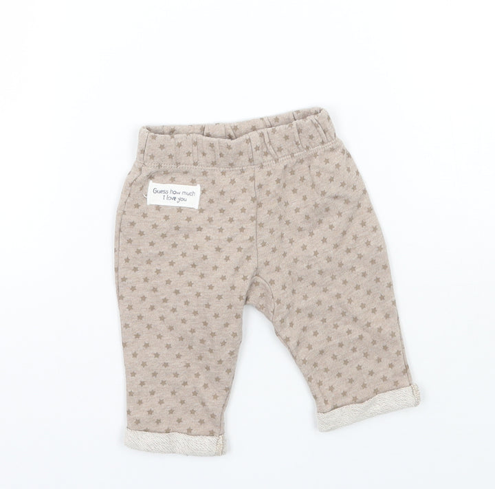 TU Boys Brown Geometric  Sweatpants Trousers Size 0-3 Months