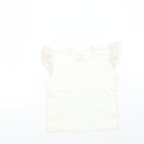 NEXT Girls White   Basic T-Shirt Size 6-9 Months