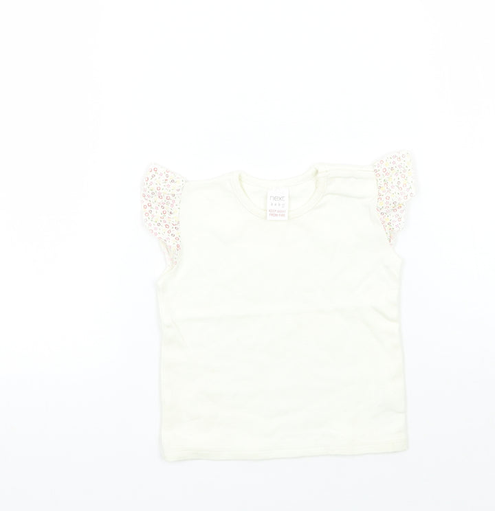 NEXT Girls White Basic T-Shirt Size 6-9 Months