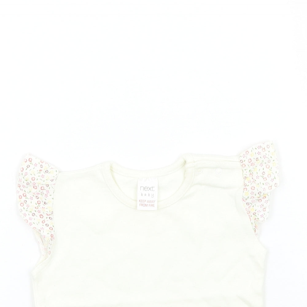 NEXT Girls White   Basic T-Shirt Size 6-9 Months