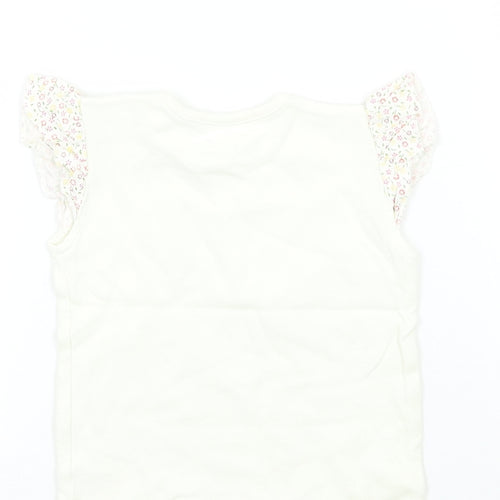 NEXT Girls White   Basic T-Shirt Size 6-9 Months