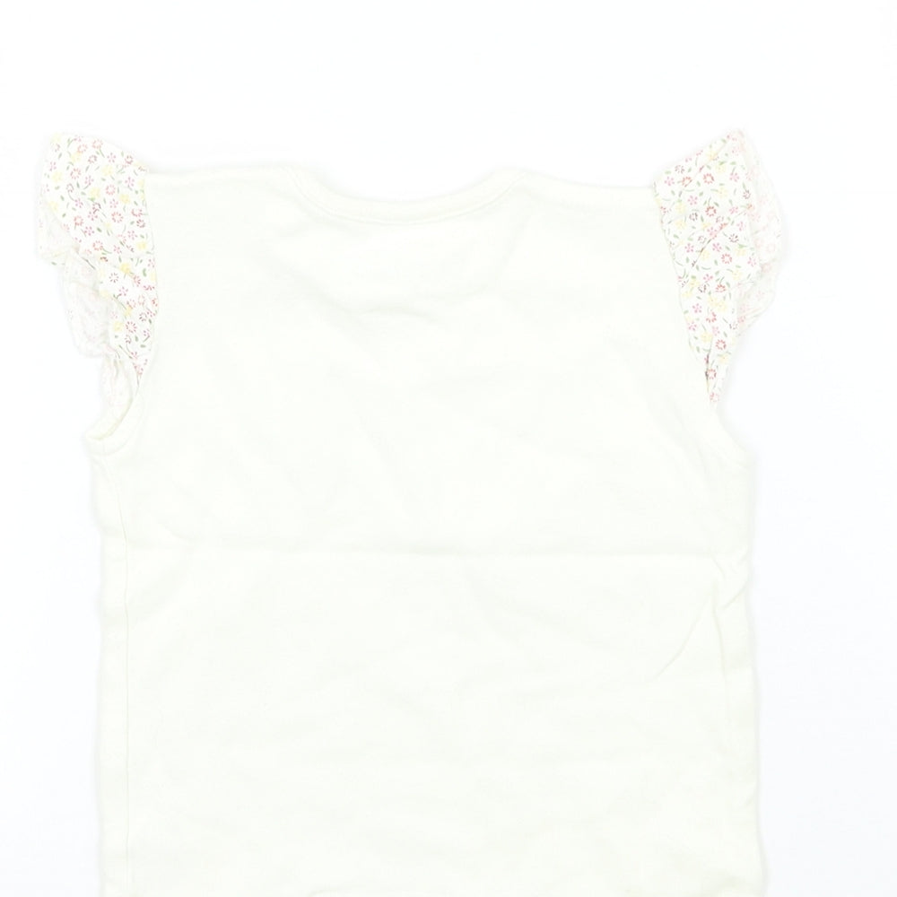 NEXT Girls White   Basic T-Shirt Size 6-9 Months