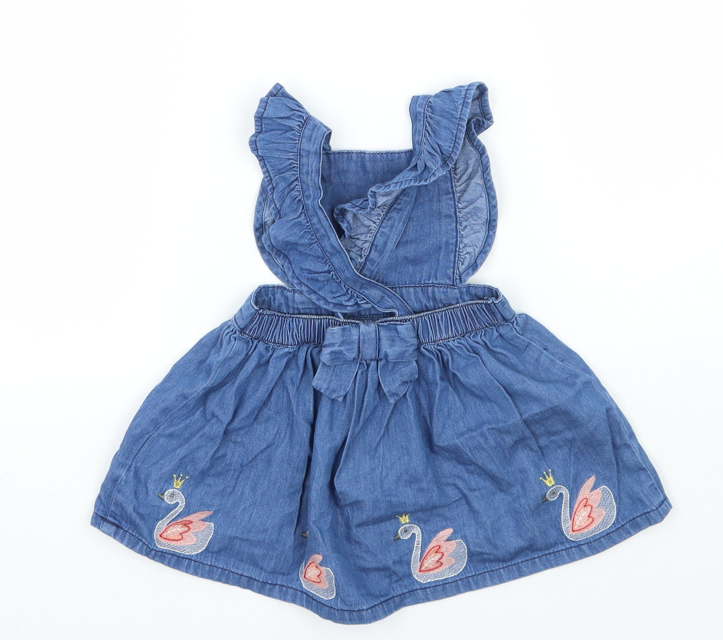 Matalan Girls Blue   Pinafore/Dungaree Dress  Size 6-9 Months