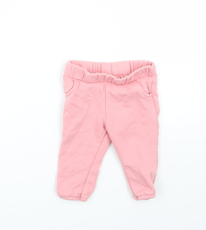 Fred & flo Girls Pink   Sweatpants Trousers Size 3-6 Months