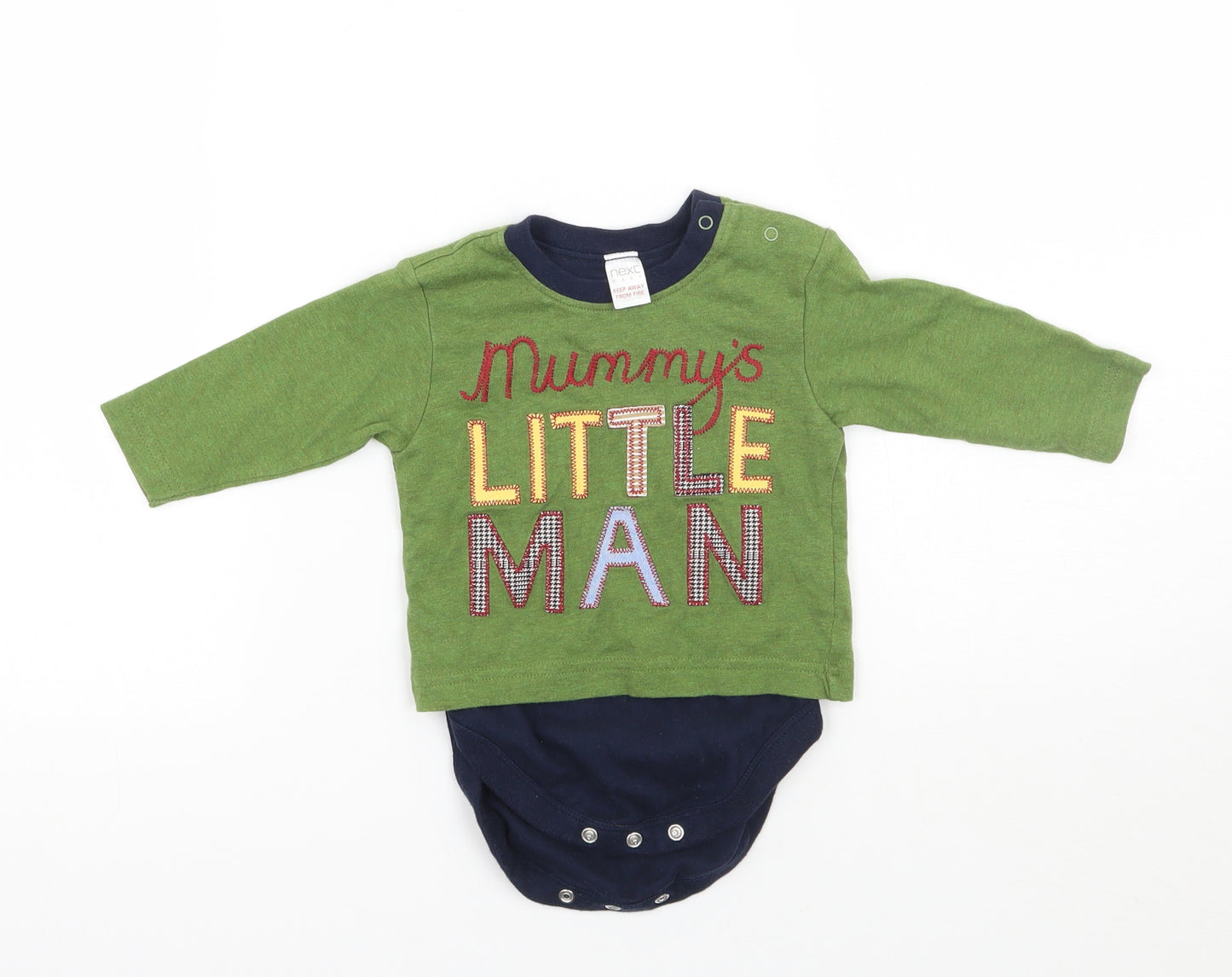 NEXT Boys Green   Babygrow One-Piece Size 3-6 Months
