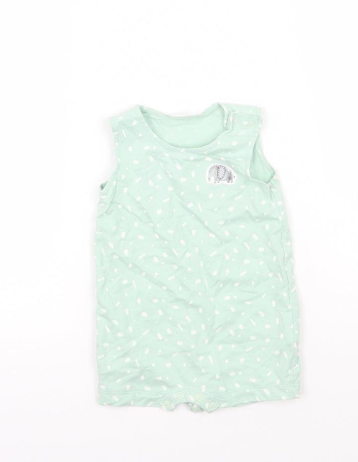NEXT Girls Green Polka Dot  Babygrow One-Piece Size 3-6 Months