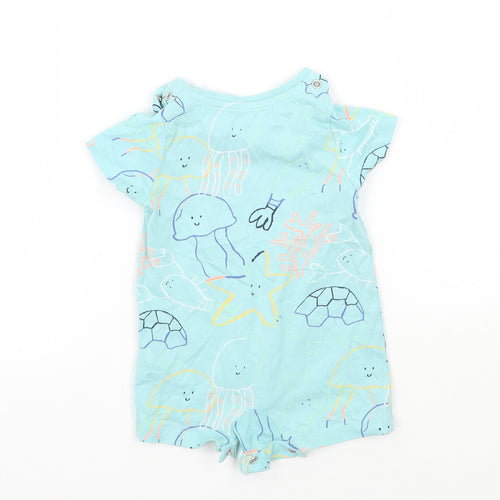 Marks and Spencer Baby Blue Geometric  Babygrow One-Piece Size 0-3 Months